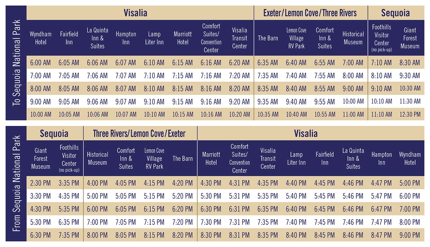 sequoia shuttle planning your trip sequoia shuttle